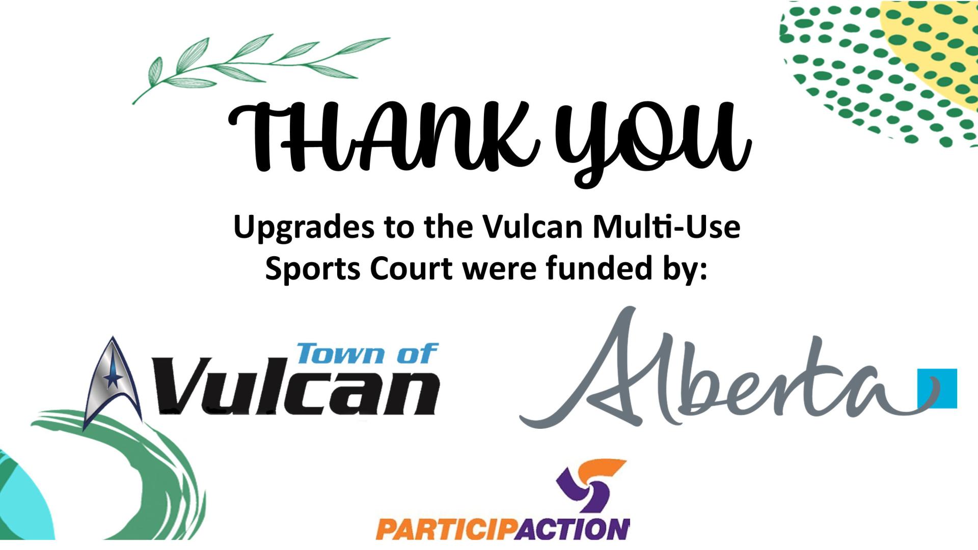 Thanks for the Sport Court funding